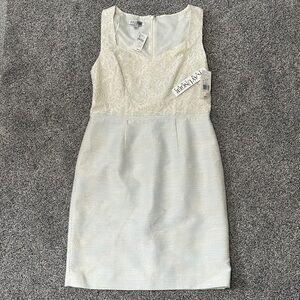 Kay Unger Ivory Lace Midi Dress